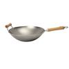 School of Wok: Dexam School of Wok Carbon Steel Flat Bottom Wok, 36cm, 14 Inch