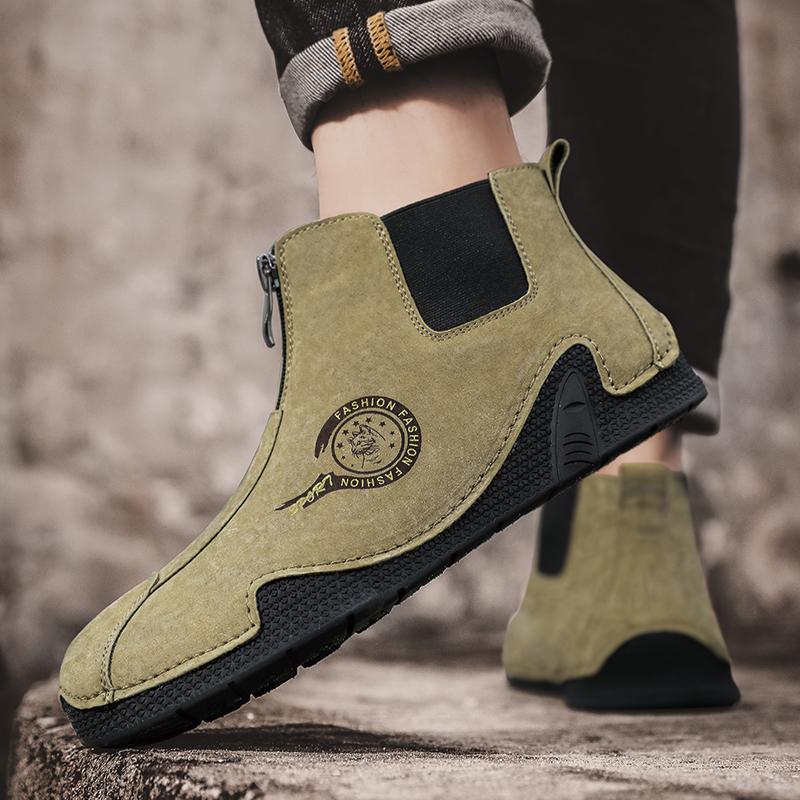 Men’s Leather Boots Outdoor Casual Sneakers Plus Size 39-46