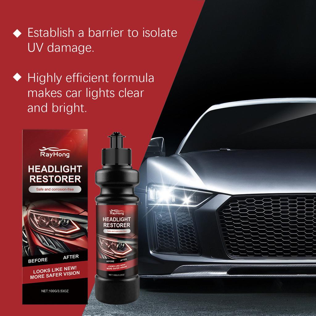 Паста для ухода за фарами автомобиля RAYHONG Уход за автомобильными лампами Удаление пыли Чистка Пятен Осветление Полировка Восстанавливающая паста