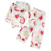 1-8 Years Kids Girls Pajama Set Long Sleeve Button Top and Pants Casual Loungewear