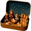 3D-скульптура из смолы 120 г, Набор рождественских яслей с фигурками, Портативная карманная шкатулка с фигурками Рождества Иисуса, Ручная работа, Миниатюрные наборы фигурок Иисуса