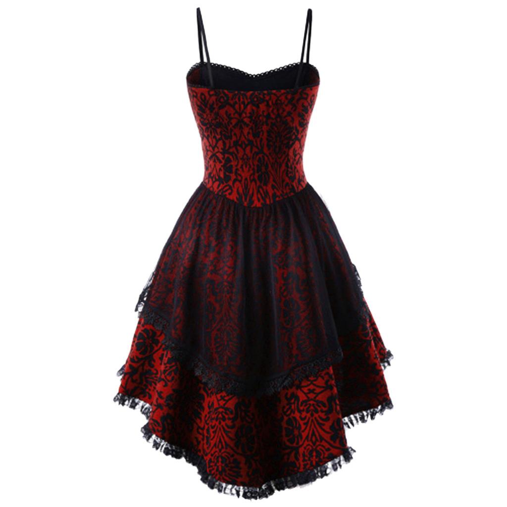 Lace Gothic Vintage Dress Women Halloween Cosplay Costume Irregular Sleeve Dresses Robe Medieval Ghost Vampire Clothing 2025