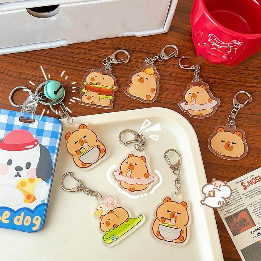 New Kapibala Capybara Keyrings Acrylic Animal Cute Pendant Keys Accessories