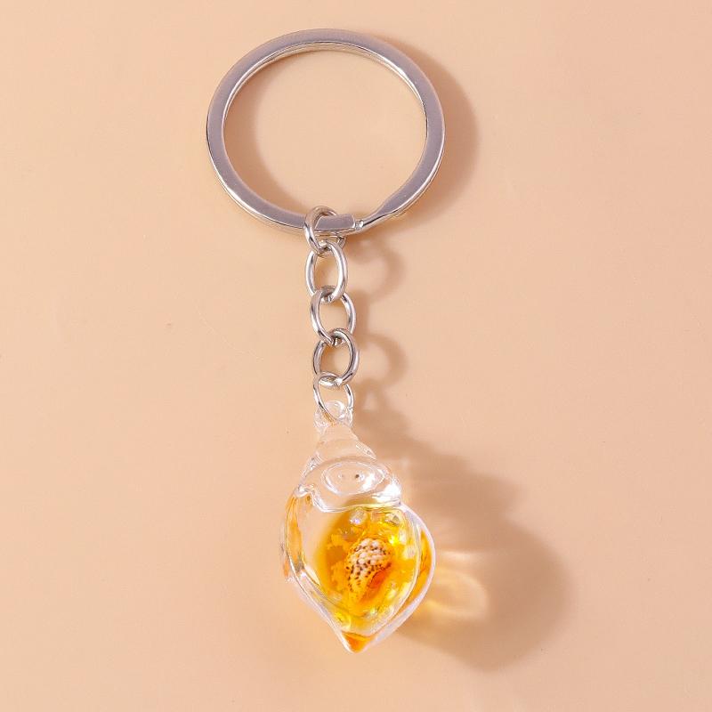 Cute Luminous Conch Keychain Marine Life Keyring Pendants for Car Key Holder Women Girls Handbag Accessories Jewelry Gifts
