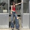 25th OOTD: New Spring Ripped Wide-Leg High-Waisted Retro High-Street Loose Denim Jeans