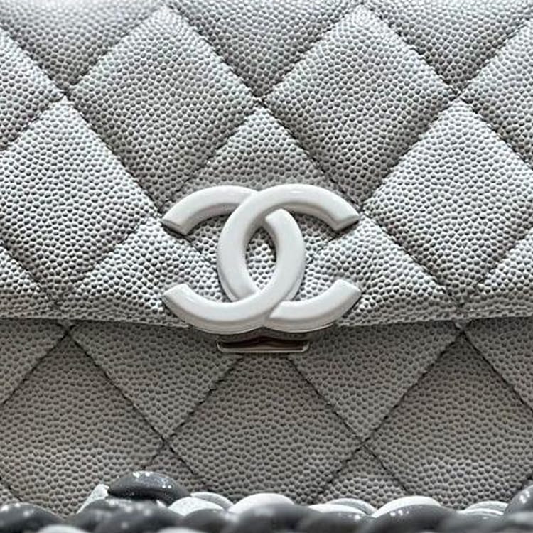 CHANEL Calfskin Flap Bag, Crossbody Bag, Shoulder Bag Mini Women's Gray AS4598-B15003-NT625