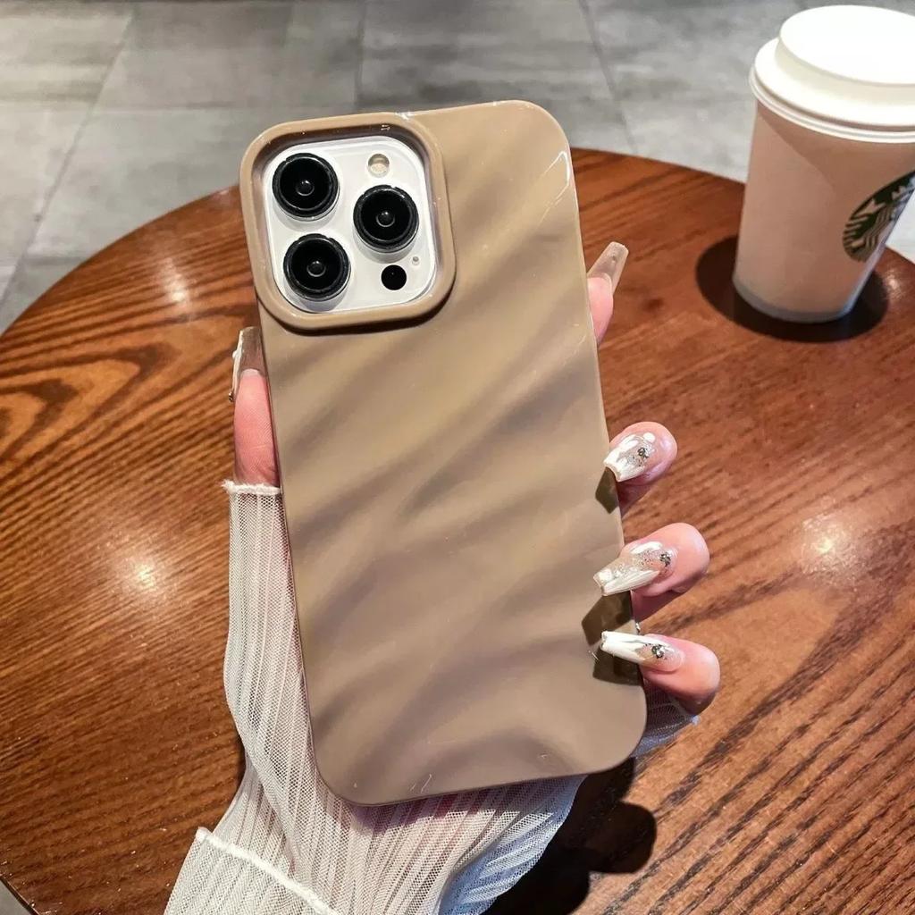 Мягкий Конфетный Чехол для Телефона с Волнистым Рисунком Для iPhone 17 16 11 12 13 14 15 Pro Max Xs Max XR 7 8 Plus 17Air Ударопрочный Бампер