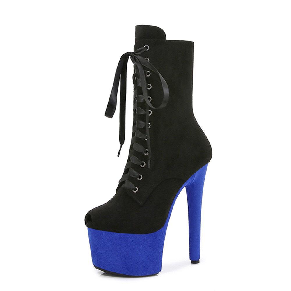 Сексуальные супервысокие сапоги 17 см с открытым носком, для танцев на пилоне, на высоком каблуке, для ночного клуба, модель подиумной обуви на платформе