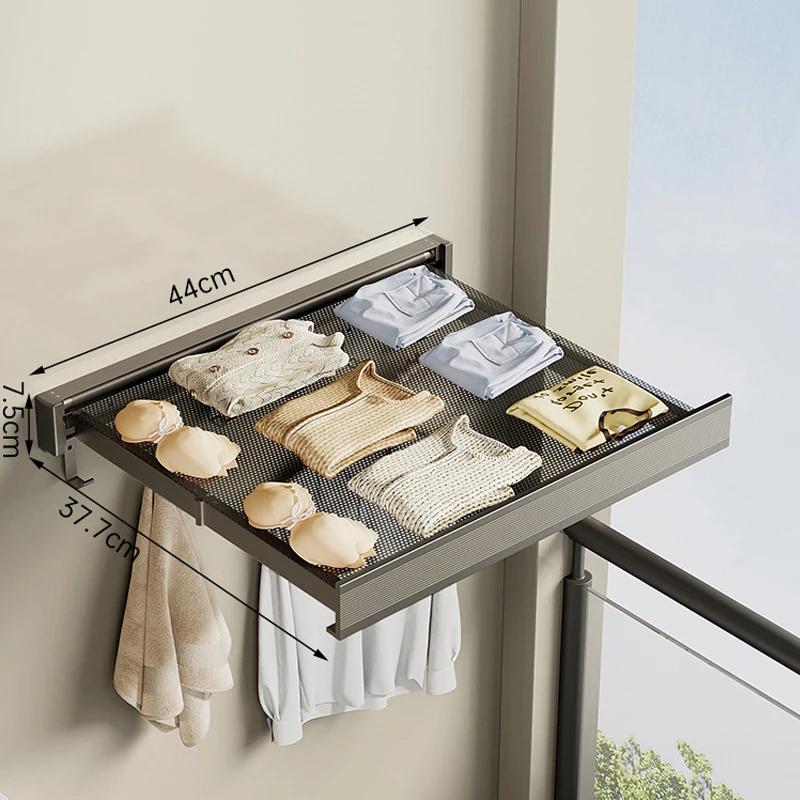 Складная вешалка для одежды, настенная, не оставляющая следов, сушилка для белья с крючками, экономящая место, сушилка для белья на балконе