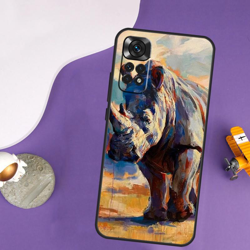Animal Rhino Case For Xiaomi Redmi Note 13 Pro 14 12 9 10 11 Pro 10S 11S 12S Redmi 14C 13C 10C 12C Cover