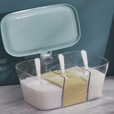 Баночка для специй и соли, коробка-органайзер для специй, три решетки, ящик для хранения специй, кухонные наборы с 3 ложками