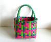 NEW Women Durable Weave Beach Bag Woven Bucket Bag Casual Tote Handbags Bags Popular Receive straw plastic braided basket