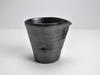 Bonsai Tao Shigaraki ware sake luster cup, black,