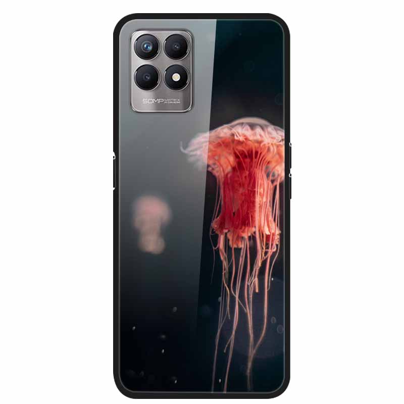 For Realme 8i Cases Realme 8 5G Tempered Glass Hard Back Cover For Realme8 Phone Cases Soft Bumper Fundas for Realme 8 i Realme8