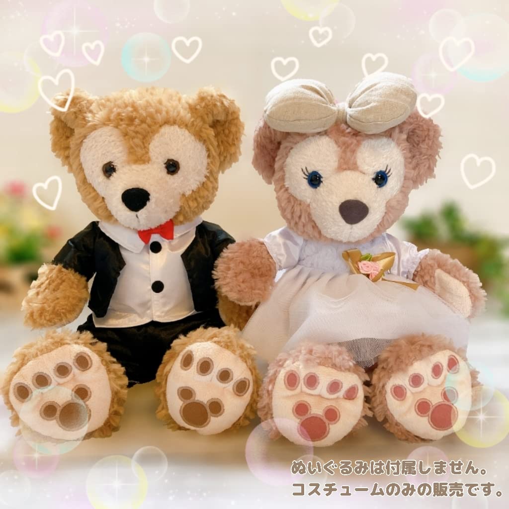 Комплект костюмов свадебных приветственных медведей Даффи и ШеллиМэй (Маленький), Смокинг и платье (Набор из 2 предметов)