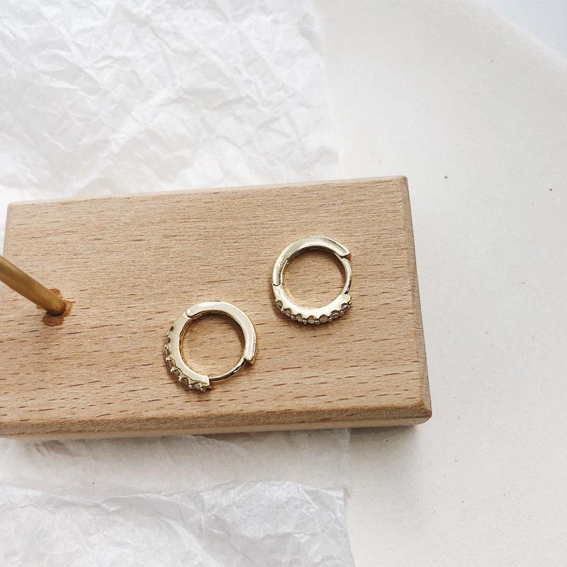 Минималистичные серьги-кольца малого размера, тонкие серьги-подвески с цирконом для женщин