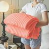 Summer AC Flannel Blanket Thickened Double-sided Plush Striped Texture Solid Color Office