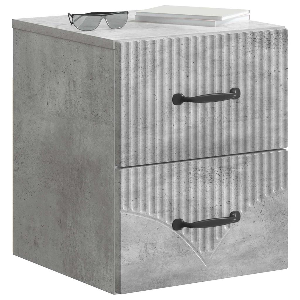 Wall Mounted Nightstand Concrete Grey 34.5 x 33 x 40 cm
