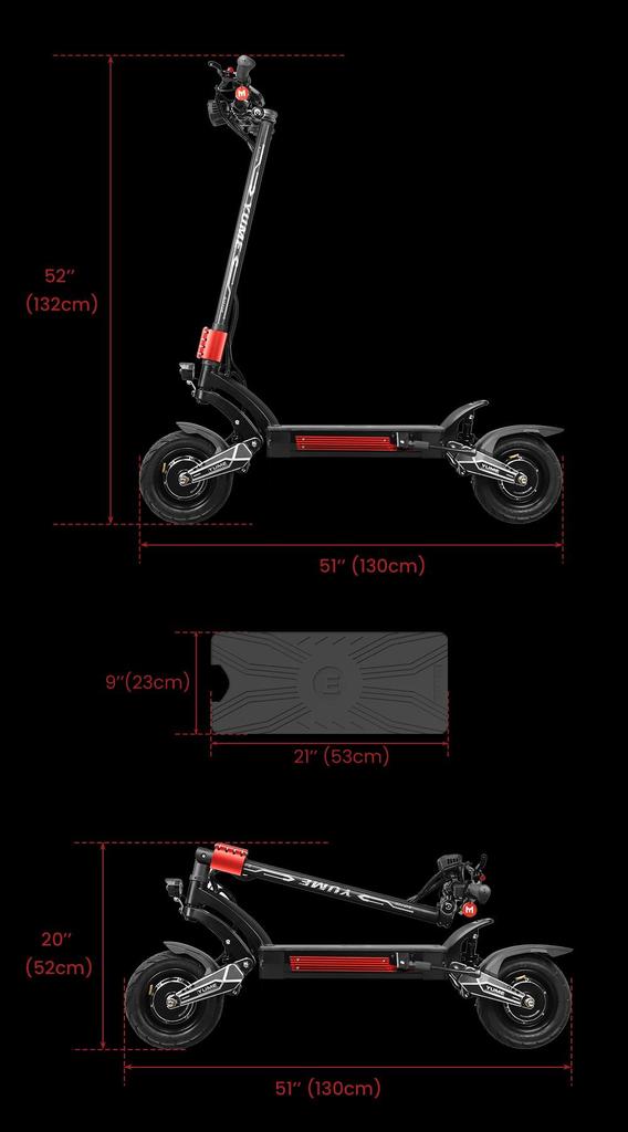 YUME Raptor Electric Scooter, 3000W*2 Motor, 60V 27Ah Battery, 11-inch Road Tires, 80km/h Max Speed