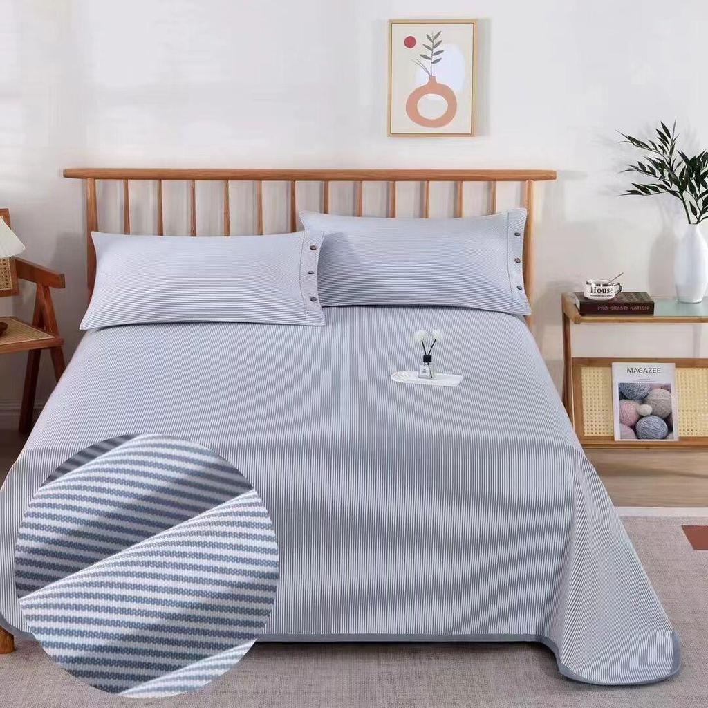 Thick Old Coarse Cloth Autumn Bed Set: Double-Sided, Four Seasons, Breathable, Anti-Wrinkle, Single/Double Cotton Linen with Silk Flower Design.