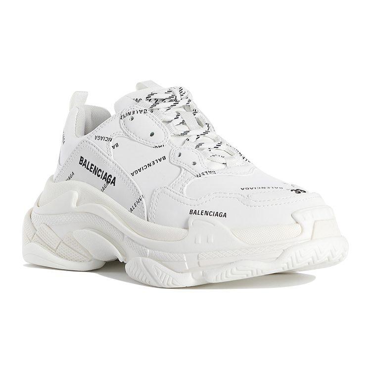 Balenciaga Кроссовки Triple S Низкие Массивные Женские Белые 524039W2FA19010
