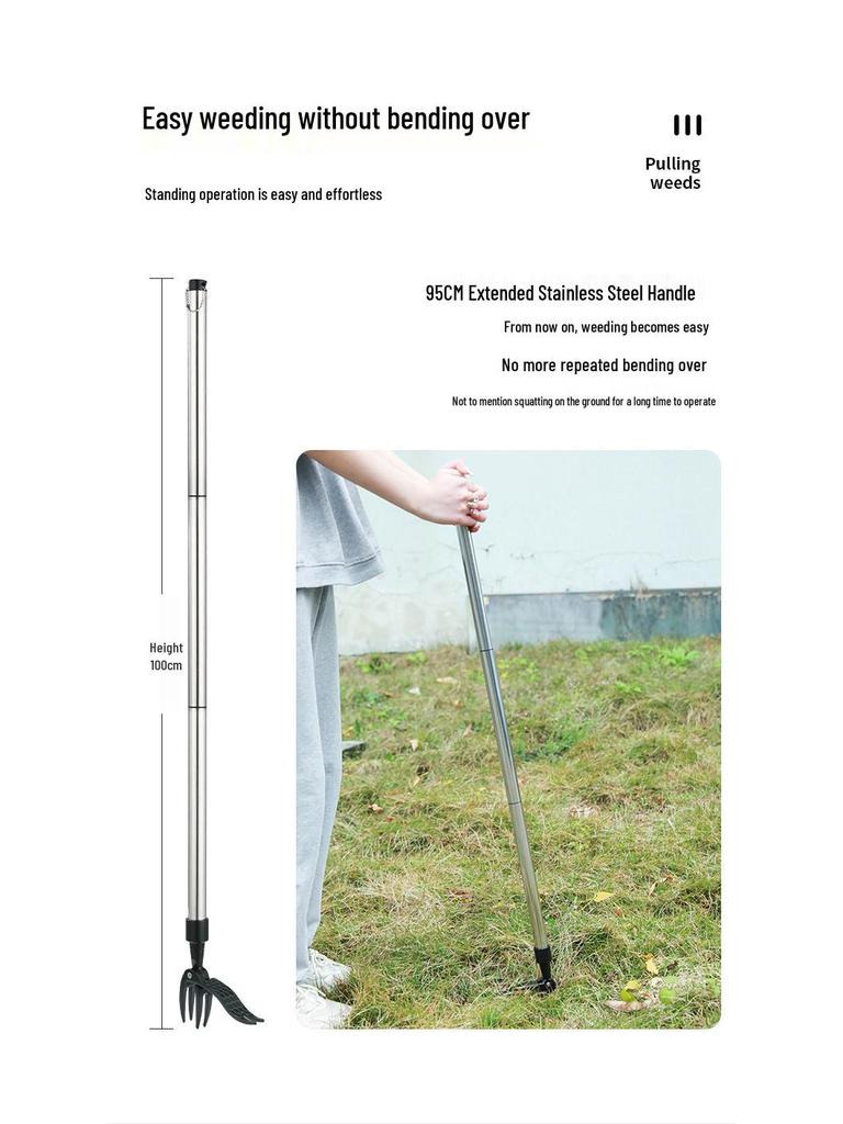 Long-Handle Foot-Operated Weeding Tool