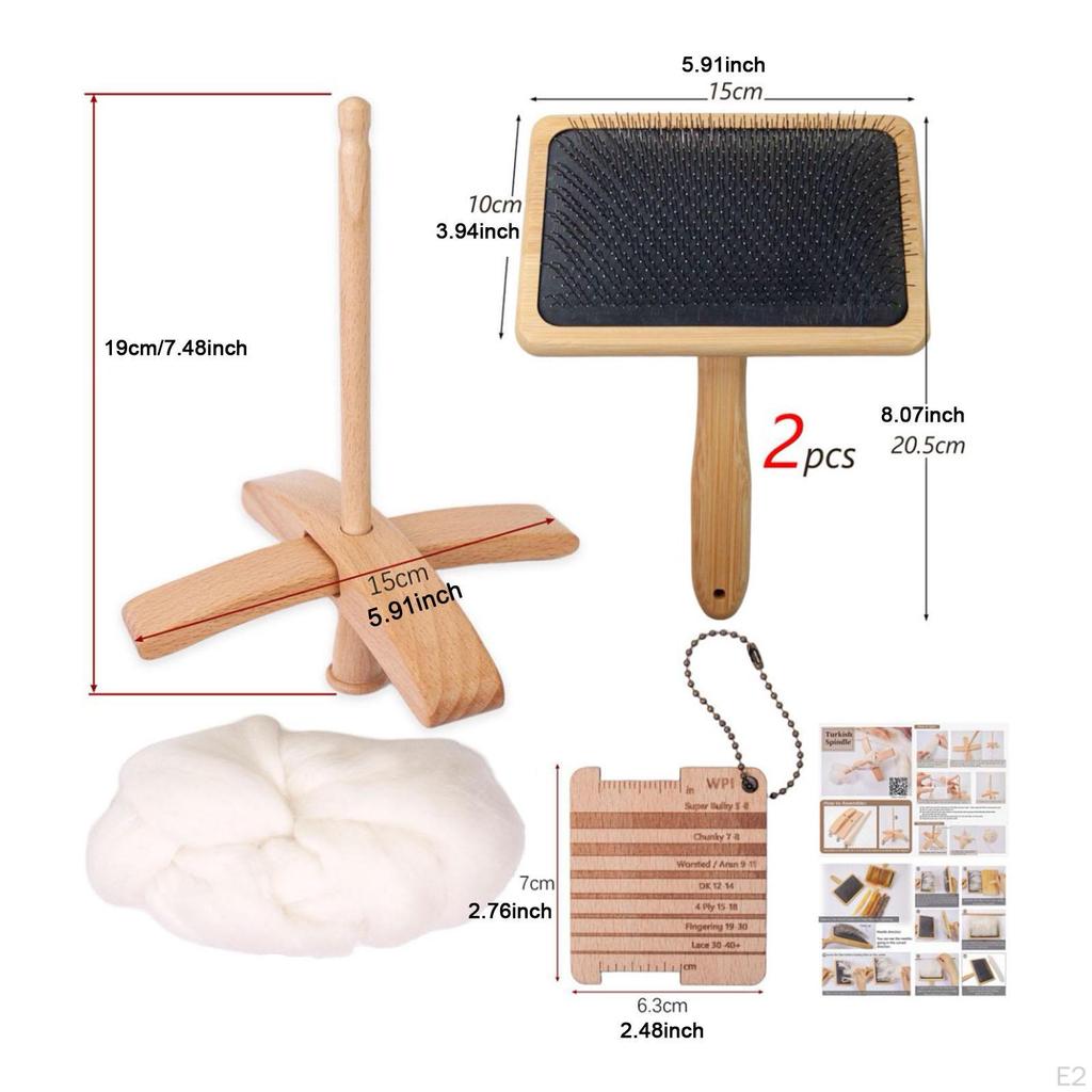 Wool Brushes Crochet Accessories Convenient Drop Spindle Carders Yarn Wpi Guide Gauge Multitool