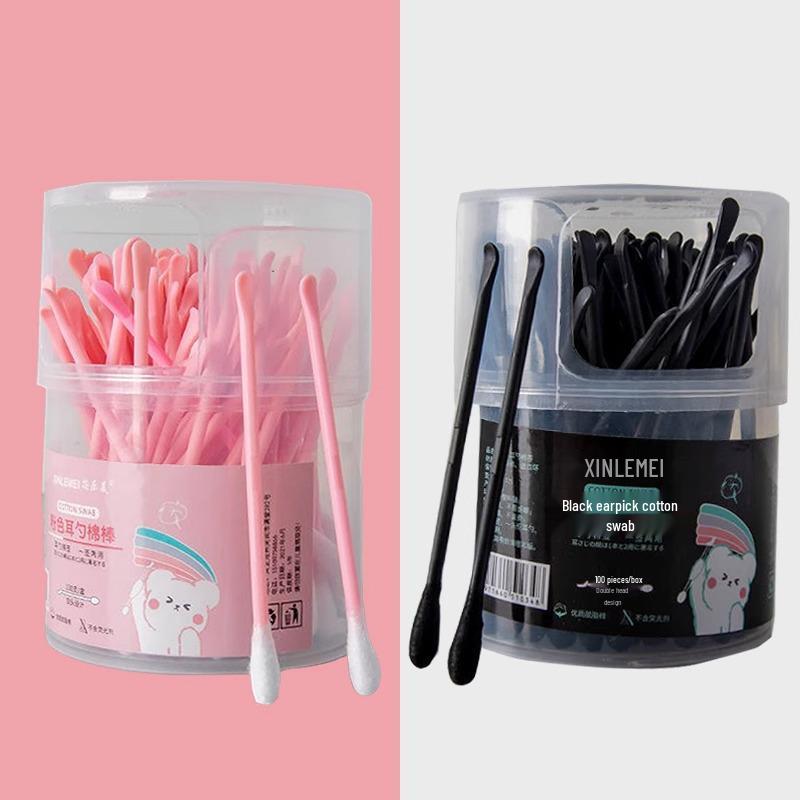 Dual-Use Ear & Makeup Swab: Two-in-One Cotton Ear Pick with Small Head, Double-Headed for Adults