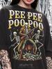 Pee Pee Poo Poo Skeleton Cowboy Comfort Colors® Tshirt, Funny Vintage 90S Graphic Retro Faded Meme Y2K Streetwear Western Humor Tees,
