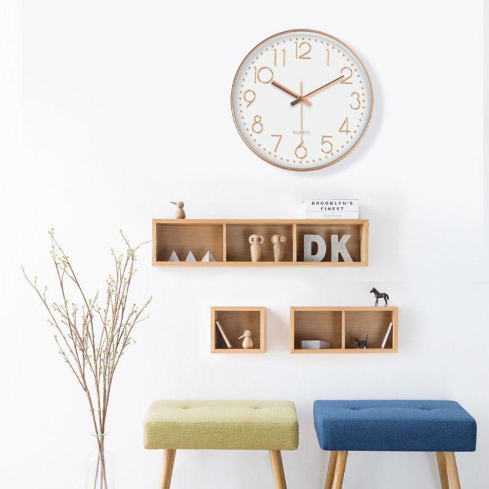 Creative Silent Nordic Wall Clock Round Multi-color Electronic Color Clock Non-Ticking Wall Hanging Clock Bedroom