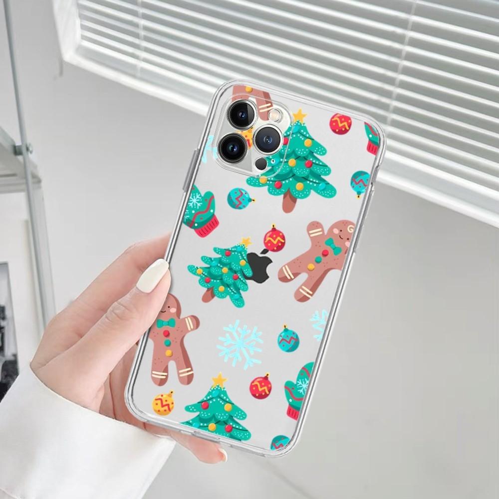 Рождественский коврик для мыши для iPhone 16 15 14 13 12 Mini 11 Pro XS Max X XR SE 6 7 8 Plus Мягкая силиконовая крышка