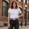 Vintage Bling Bling Sparkling Rhinestone Belt Glitter Luxury Brand Design PU Leather Belt Versatile Trendy Waistband Women