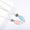 2Pcs Couple Necklaces Sequin Stitching Heart Broken Jewelry Shiny All Match Necklaces Bracelets Jewelry Gifts