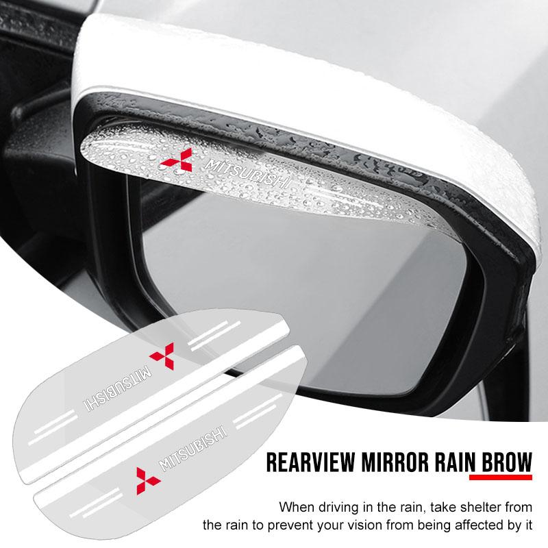2pcs Car Side Rearview Mirror Guard Cover Rain Eyebrow Covers Stickers for Mitsubishi Lancer Xpander Attrage ASX Mirage Pajero