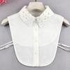 Summer Fake Collar Women'S Shirt Anti-Wrinkle Chiffon Embroidered Fake Collar Shirt Collar Decorative Half-Length Shirt Fake Collar