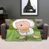 Love to Sleep Lazy Goat Throw Kid-Friendly Flannel Throw Blanket Soft Warm Anti-Static Washable All Season