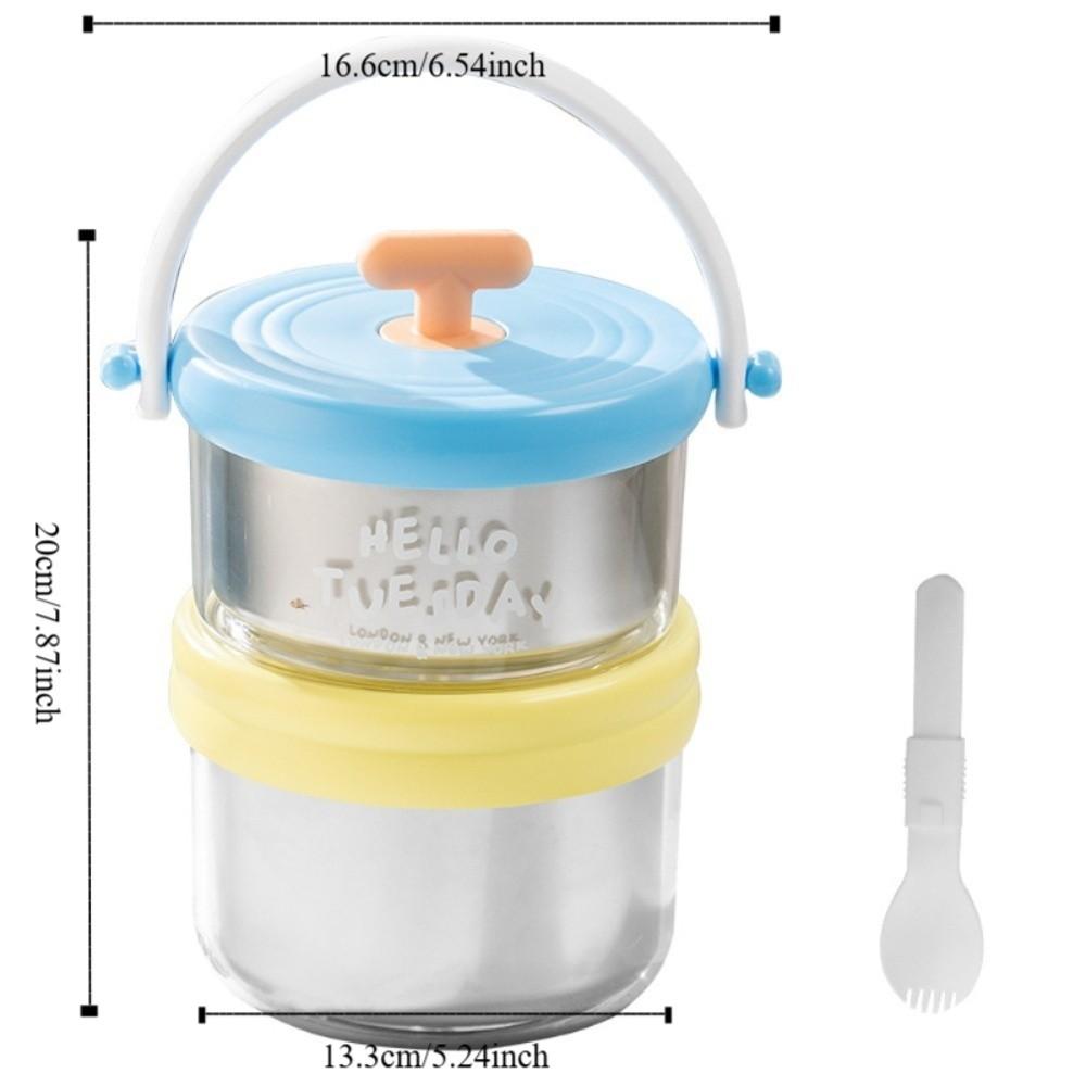 Microwaveable Thermal Lunch Box Double Layer Food Container Soup Box Fresh-keeping Box  Office