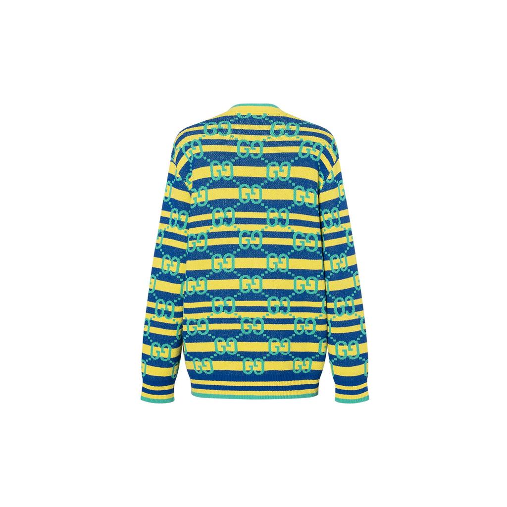 Gucci Вязаный женский топ с V-образным вырезом, зеленый, 754643-XKDGT-7558