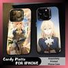 V-Violet Love Аниме V-E Чехол для телефона для iPhone 16 17 15 14 12 13 Pro Max Черный Конфетный Матовый Ударопрочный Чехол