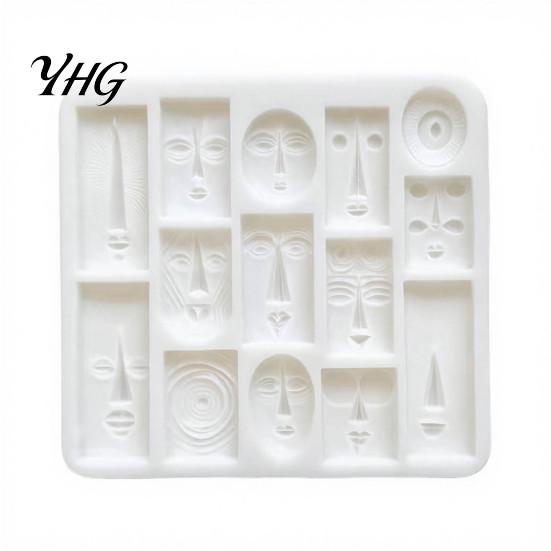 Unique Geometric Pattern Resin Molds Art Face Styling Baking Mold, Multi-grid Flexible Texture Tray, DIY Supplies for And Plaster Abstract PLA
