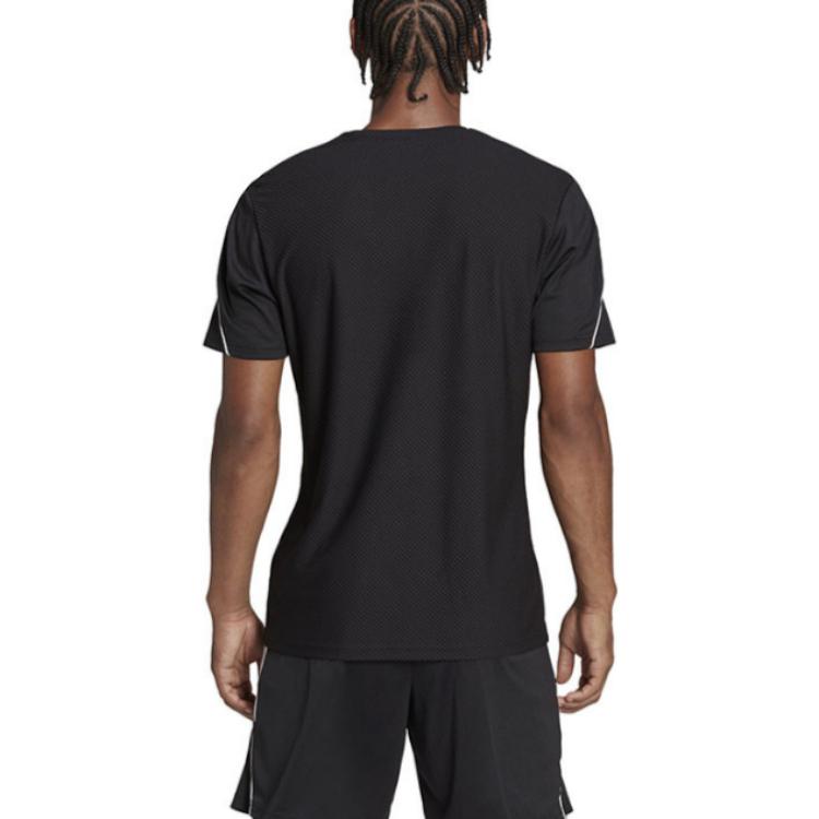 Adidas T Shirts Men's Black V Neck Moderate Straight Fit HR4607