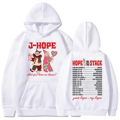 Женская одежда Худи J-Hope на сцене Свитшоты с длинным рукавом и капюшоном Эстетичные Свитшоты с принтом корейского певца