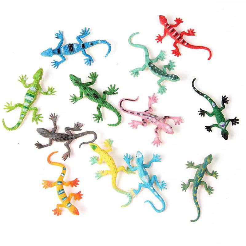 12Pcs Plastic Mini Lizard Toys Realistic Reptile Animals Figures Halloween Party Favors Classroom Prizes For Kids Funny Gifts