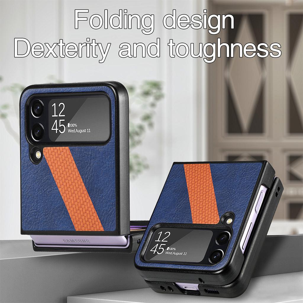 Легкий кожаный защитный чехол гибридного цвета для Samsung Galaxy Z Flip4 Flip 4 5g Zflip4 противоударный чехол для мобильного телефона