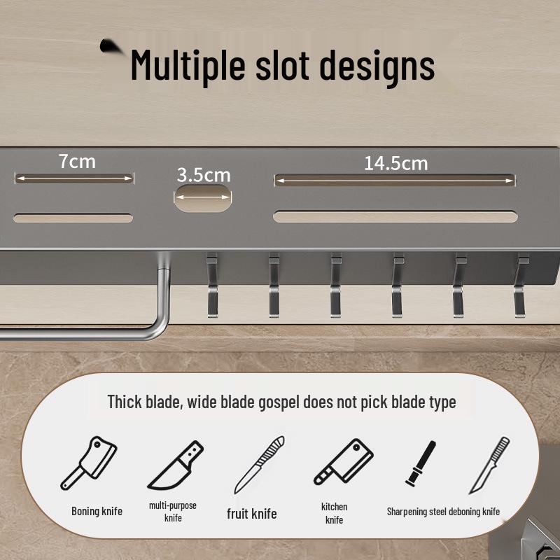 Настенный многофункциональный держатель для кухонных ножей и палочек