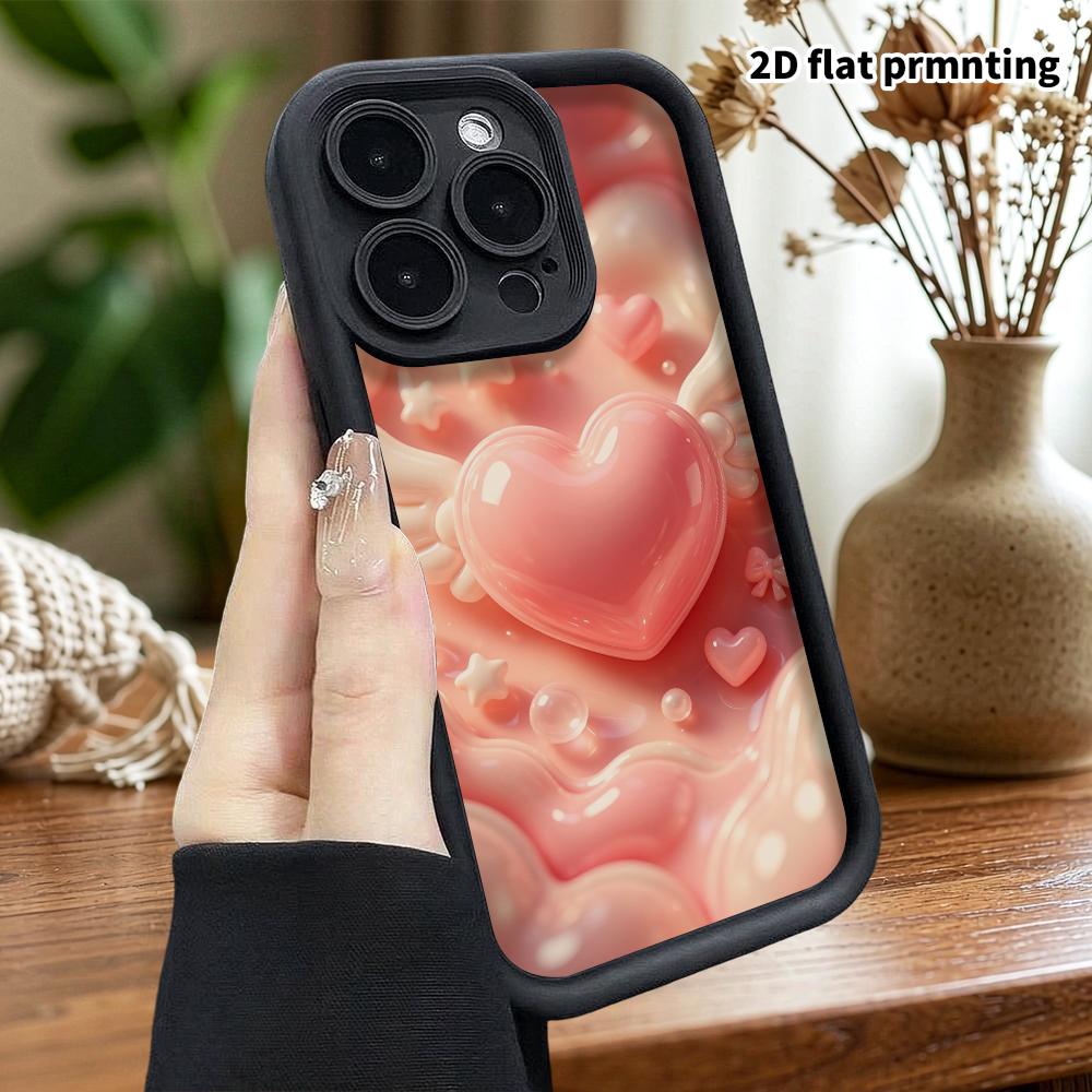 Phone case: 2D flat design, suitable for iPhone 18 17 16 15 14 13 Pro protective case, angel heart, perfect Christmas and Halloween holiday gift