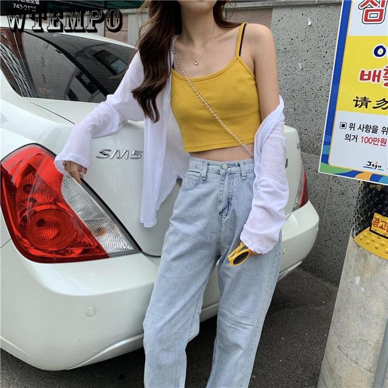 WTEMPO Женские летние укороченные топы без рукавов в корейском стиле, женские однотонные повседневные короткие майки с подкладкой, верхняя одежда