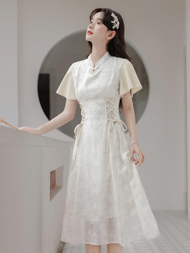 Summer Zen Modified Cheongsam Young Medium and Long Dress