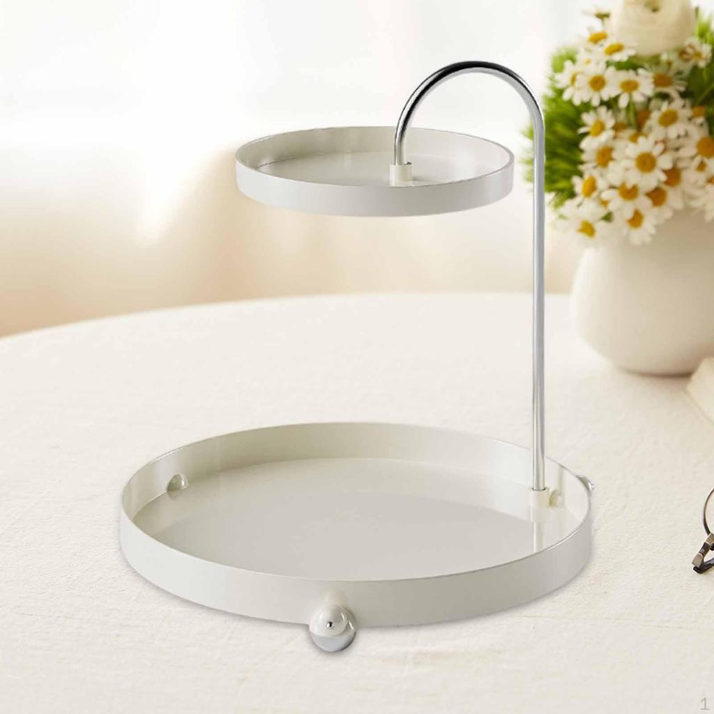 Двухуровневая полка для хранения, вращающийся лоток для парфюмерной помады, кухонный органайзер для душа,