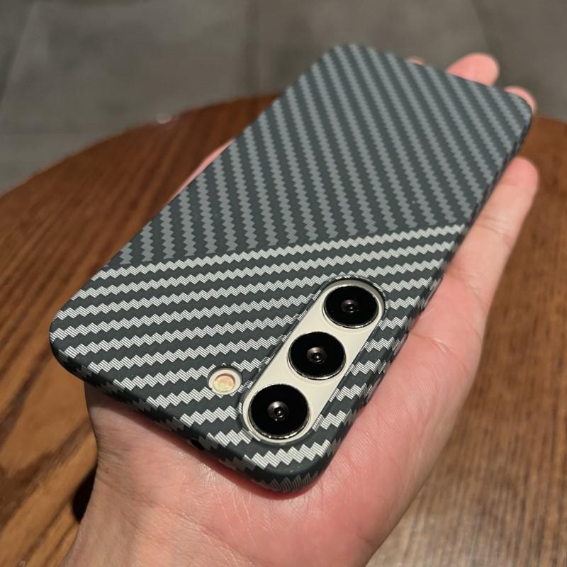 Магнитный чехол с текстурой углеродного волокна Magsafe для Samsung Galaxy S26 S25 S24 S23 S22 Plus Ultra A55 A56 A15 A16 A17 Тонкая поликарбонатная крышка